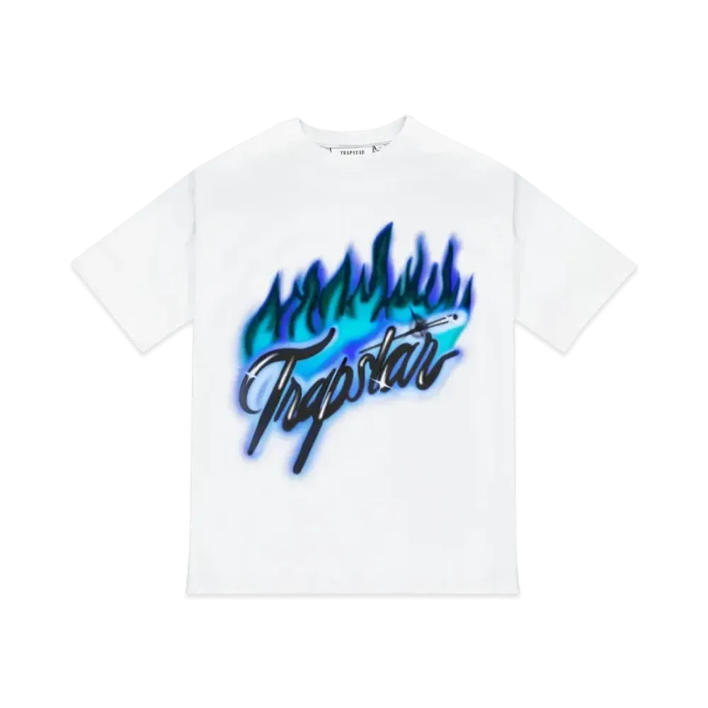 TRAPSTAR Flame Print Tee "White/Purple"