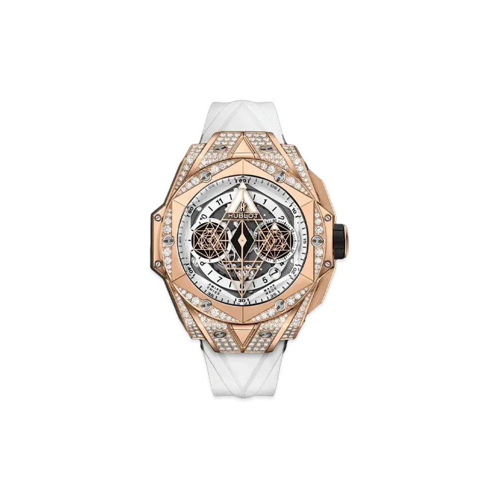 HUBLOT Big Bang Sang Bleu II King Gold White Pave 45mm