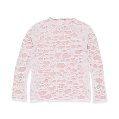 Acne Studios Layered Knit Top "Light Pink/White"