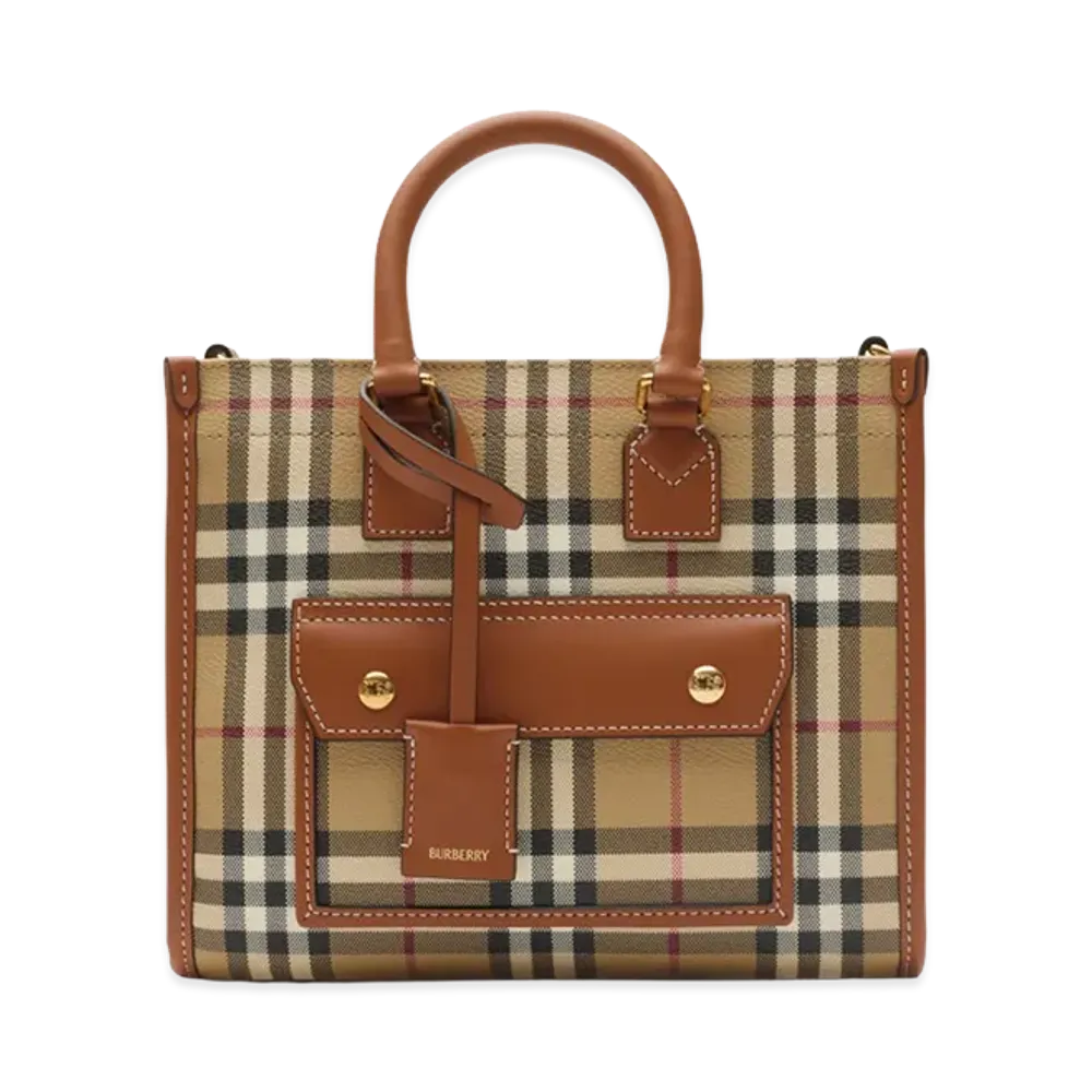 Burberry Women's Mini Freya Tote "Archive Beige/Briar Brown"