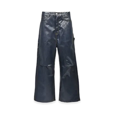 BREATH Coating Shiny Rigid Denim Pants "Indigo"