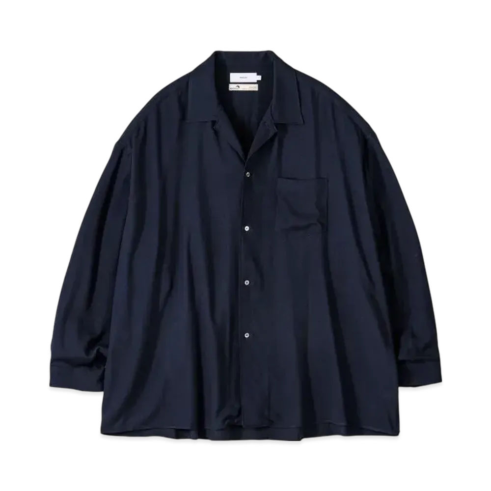 Graphpaper Sidogras Twill Viscose Oversized Sleeping Shirt "Navy"