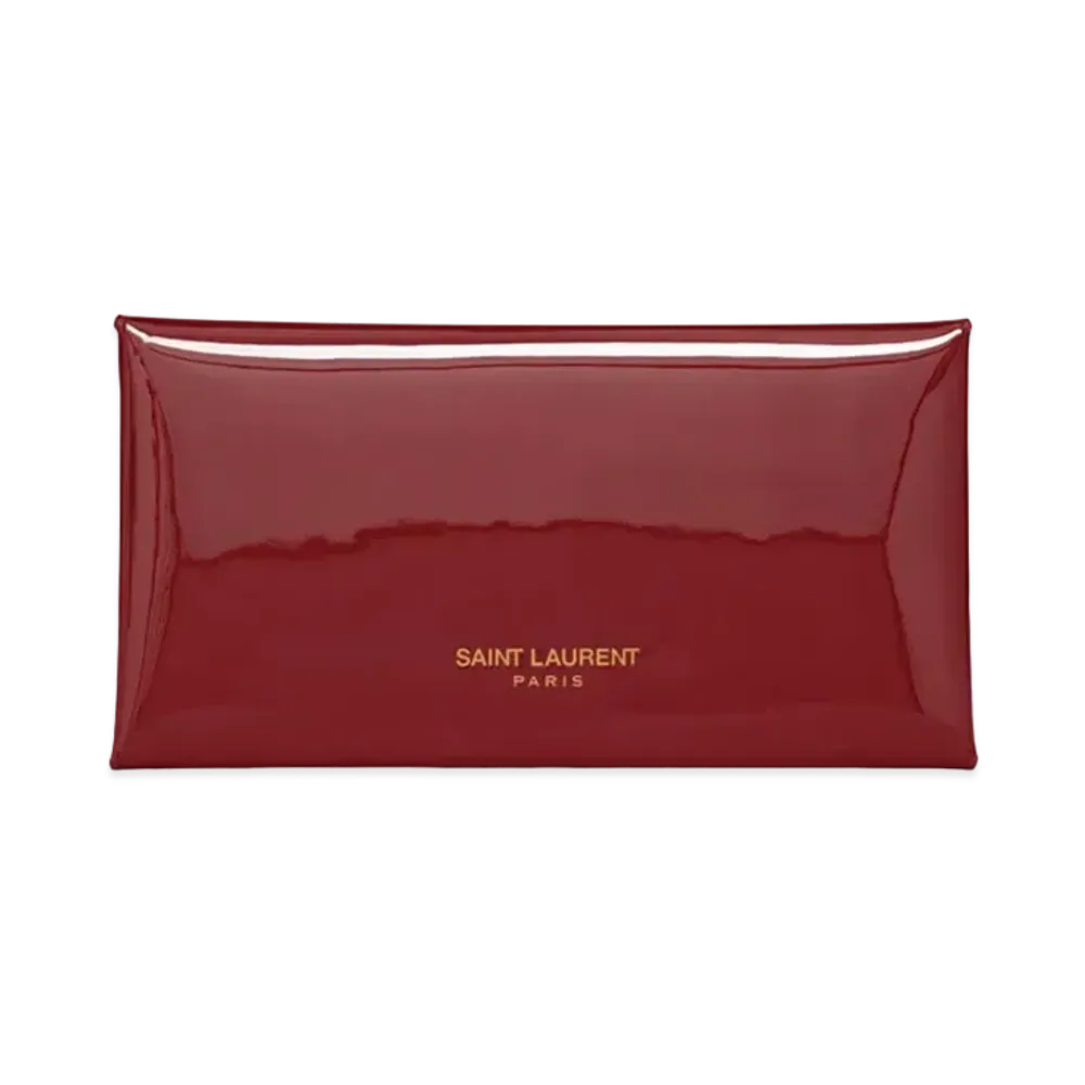 Saint Laurent Letter Pouch In Patent Leather "Red Opium"