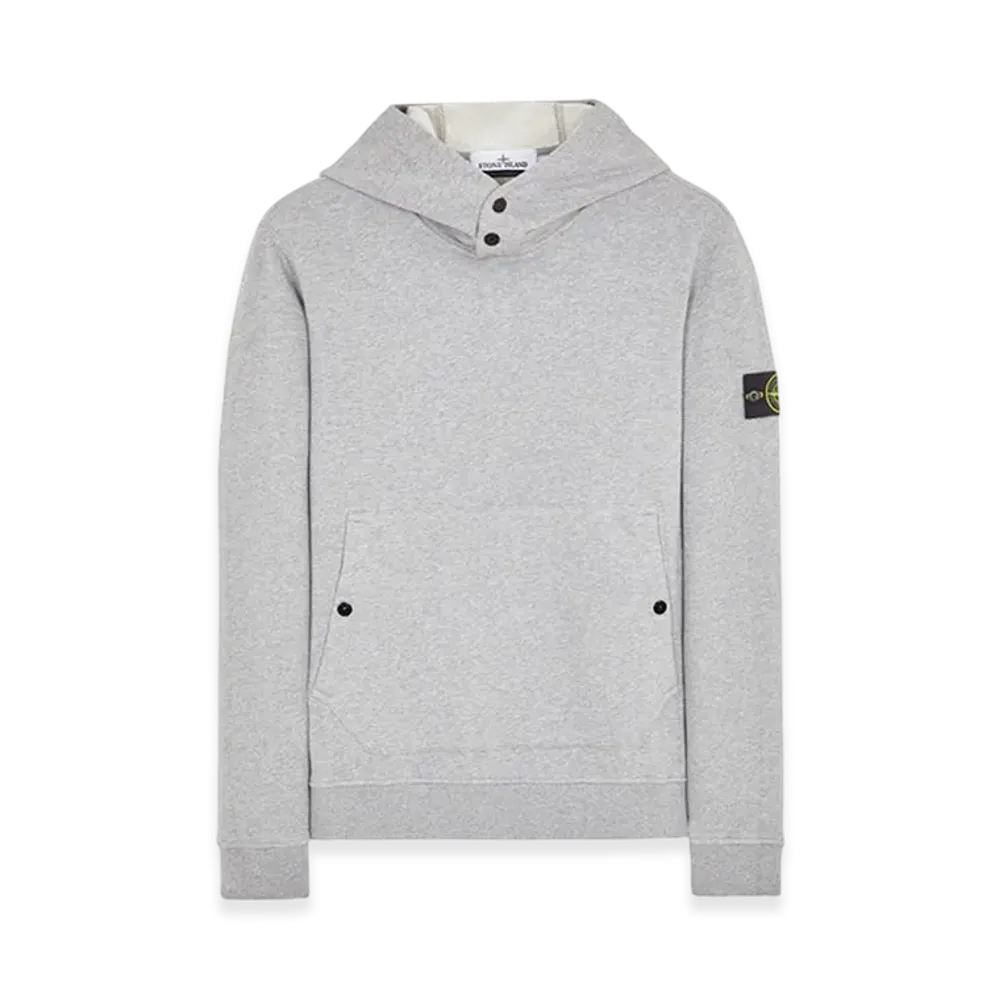 Stone Island 61720 Brushed Cotton Fleece Garment Dyed Crewneck Hooded Sweatshirt - 23FW "Light Grey"