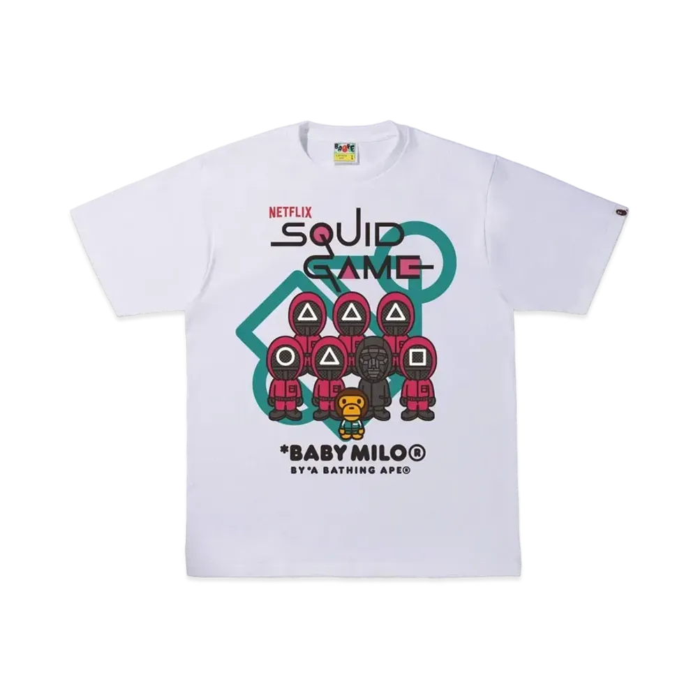 A BATHING APE X SQUID GAME BABY MILO TEE "White"