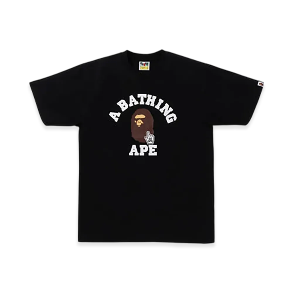 A BATHING APE Go Ape Pointer College Tee Bapec "Black"