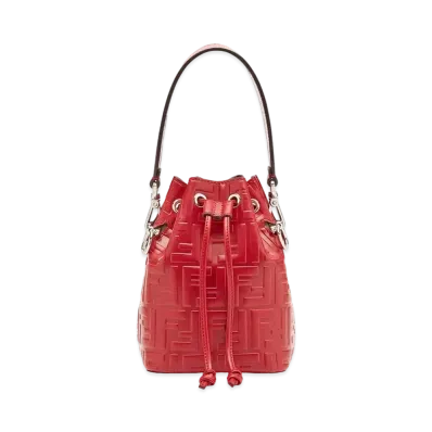 FENDI Mon Tresor Leather Mini Bag "Red"