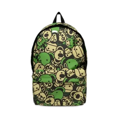 A BATHING APE All Friends Large Backpack "Green"