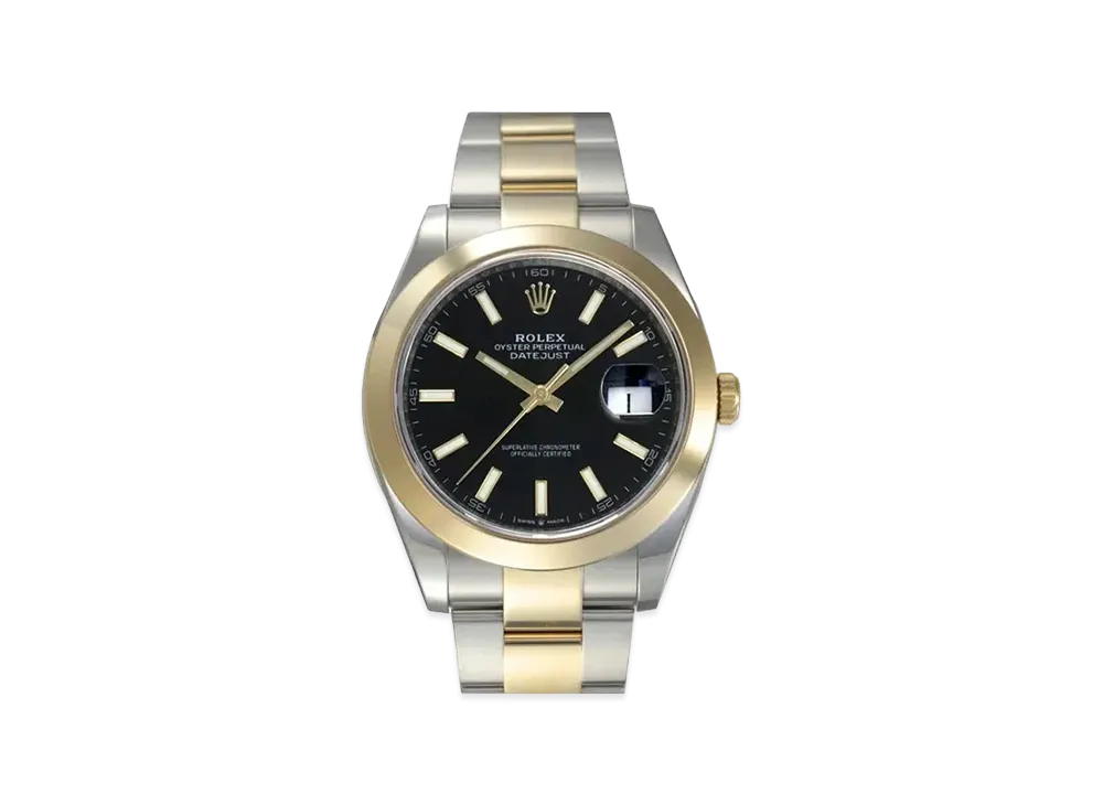 ROLEX Datejust 41 Oyster 41mm "Bright Black/Oyster Steel/Yellow Gold"