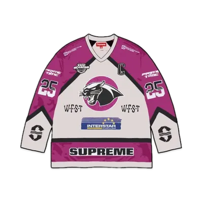 Supreme Rhinestone Hockey Jersey "White"