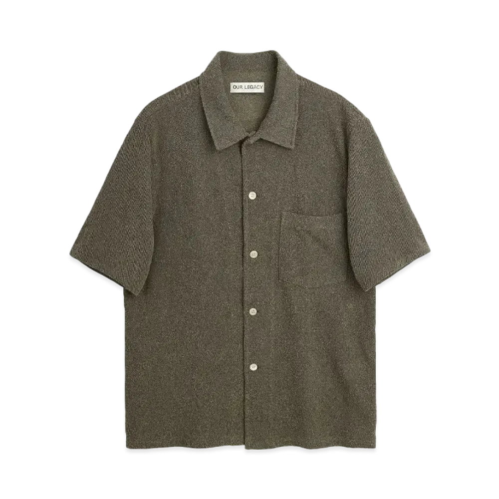 OUR LEGACY Box Shirt Shortsleeve Boucle "Muck"
