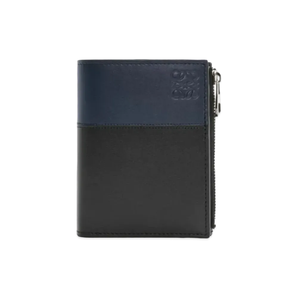 LOEWE Slim Compact Wallet Shiny Calf "Black/Deep Navy"
