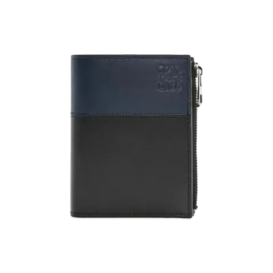 LOEWE Slim Compact Wallet Shiny Calf "Black/Deep Navy"