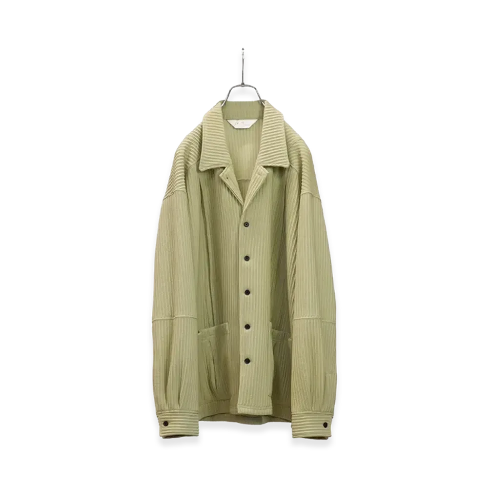 ANCELLM Wrinkled Stripe Shirt "Wasabi"