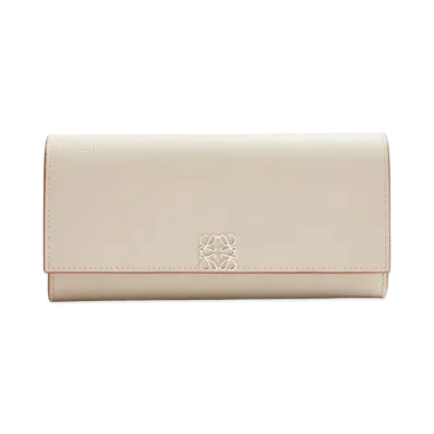 LOEWE Anagram Continental Wallet Pebble Grain Calf "Light Ghost"