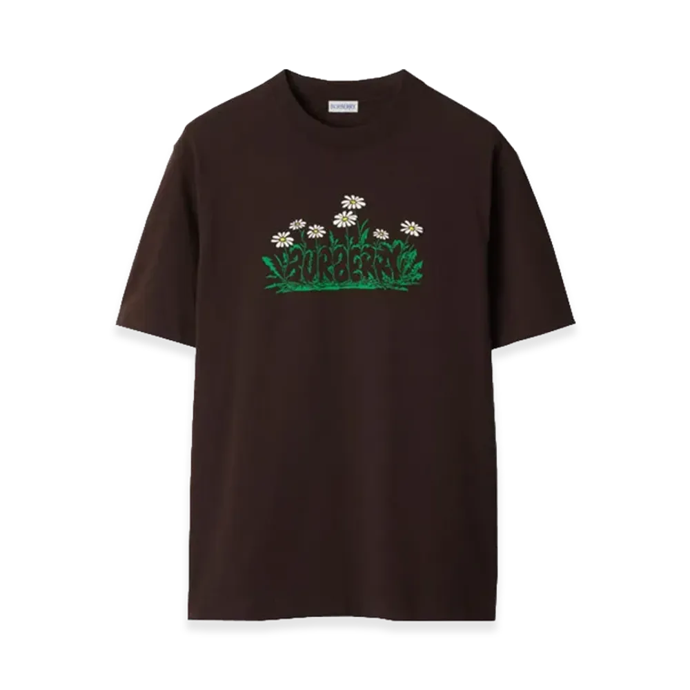 Burberry Daisy Logo Cotton T-Shirt "Dark Brown"