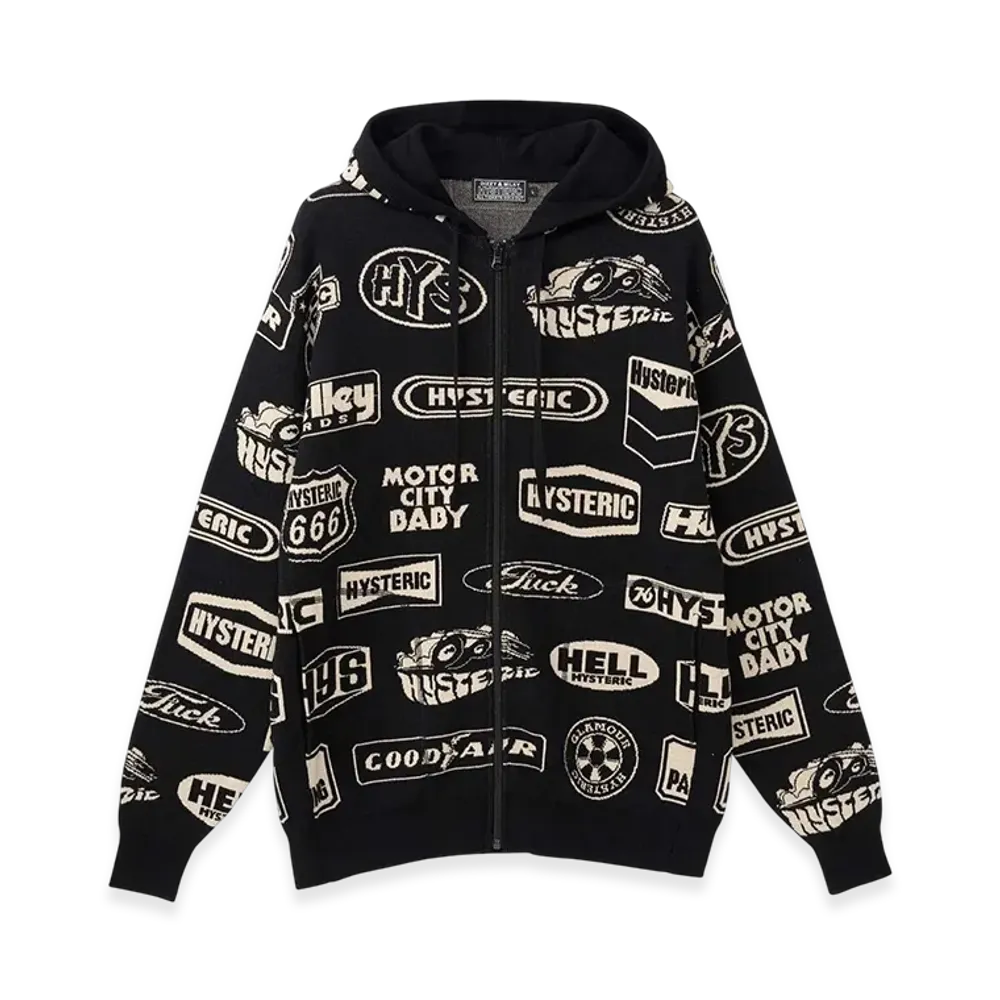HYSTERIC GLAMOUR Classic Hys Pattern Hoodie "Black"