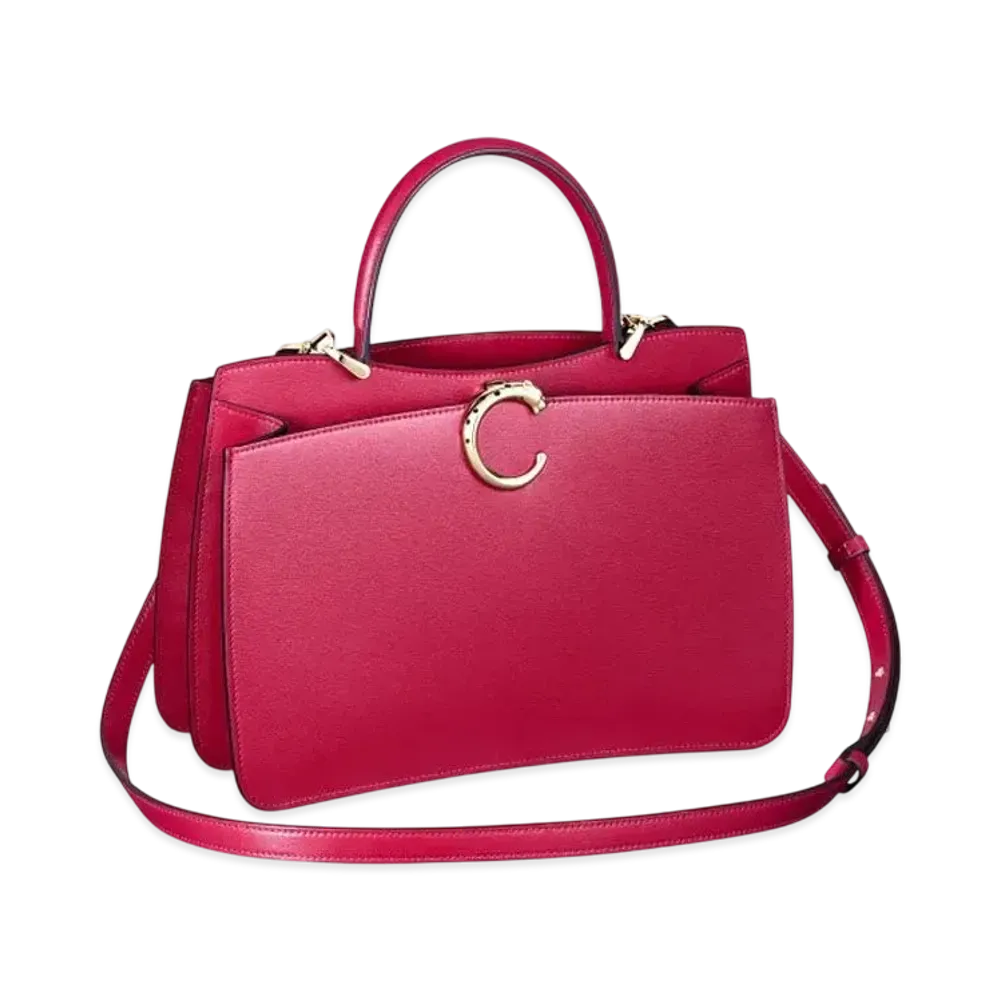 Cartier Top Handle Bag Small Model, Panthere de Cartier "Cherry Red"