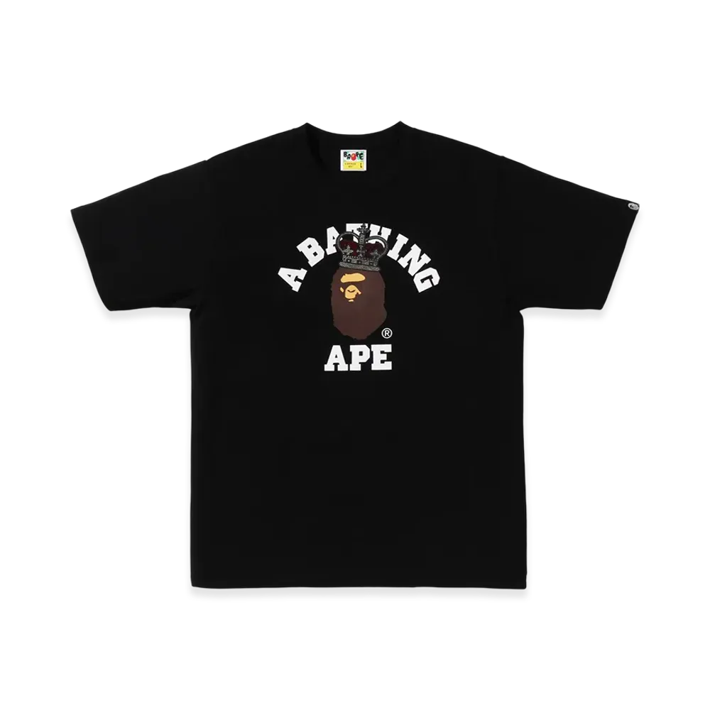 A BATHING APE x Swarovski Crown Ape Head Tee "Black"