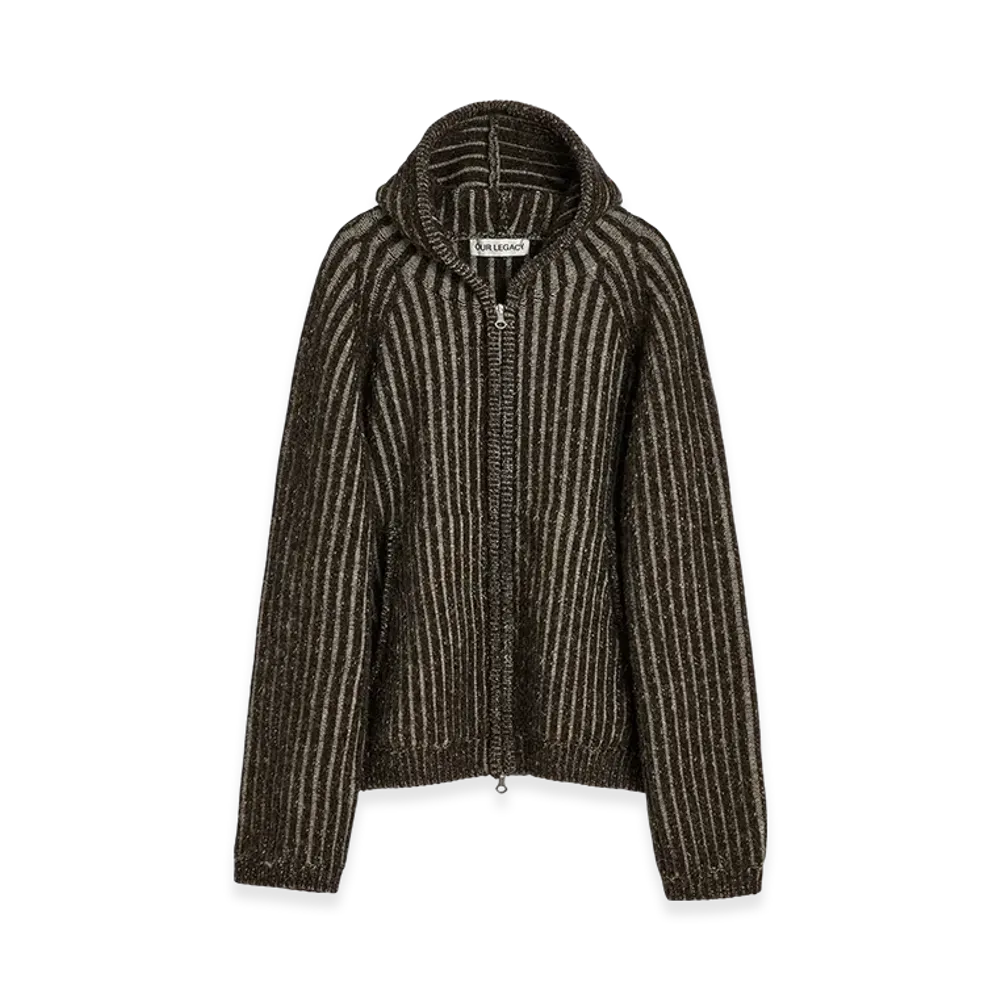 OUR LEGACY Level Hood "Vanise Brown Stripe Isels Wool"