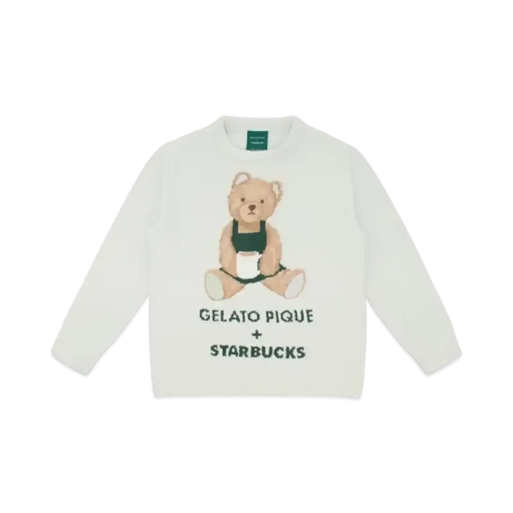 STARBUCKS x GELATO PIQUE Powder Bear Jacquard Pullover "Mint Green"
