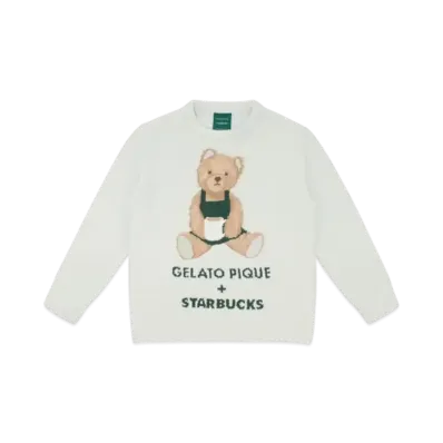STARBUCKS x GELATO PIQUE Powder Bear Jacquard Pullover "Mint Green"