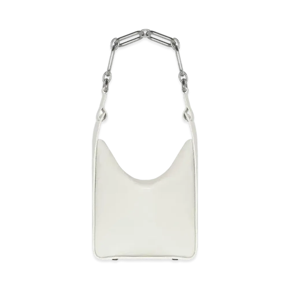BALENCIAGA Tool 2.0 Small North-south Chain Tote Bag In Grained Calfskin "White"