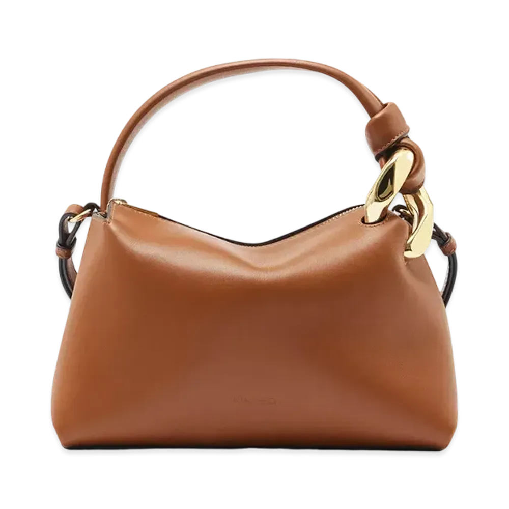 JW ANDERSON Small Corner Leather Cross-Body Bag "Brown"