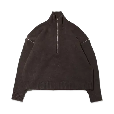 atmos pink Sleeve Zipper Design Knit "Brown"