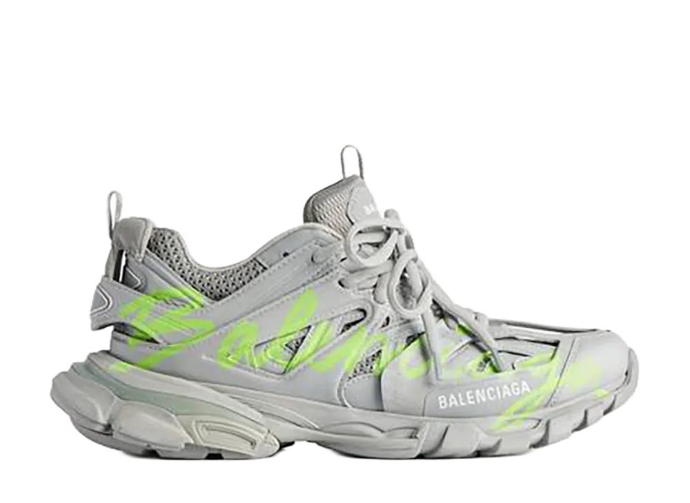 BALENCIAGA Track Signature Sneaker "Grey/Neon Yellow"