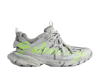 BALENCIAGA Track Signature Sneaker "Grey/Neon Yellow"