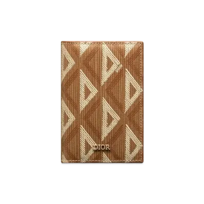 Dior Bi-Fold Card Holder CD Diamond Canvas "Coffee"
