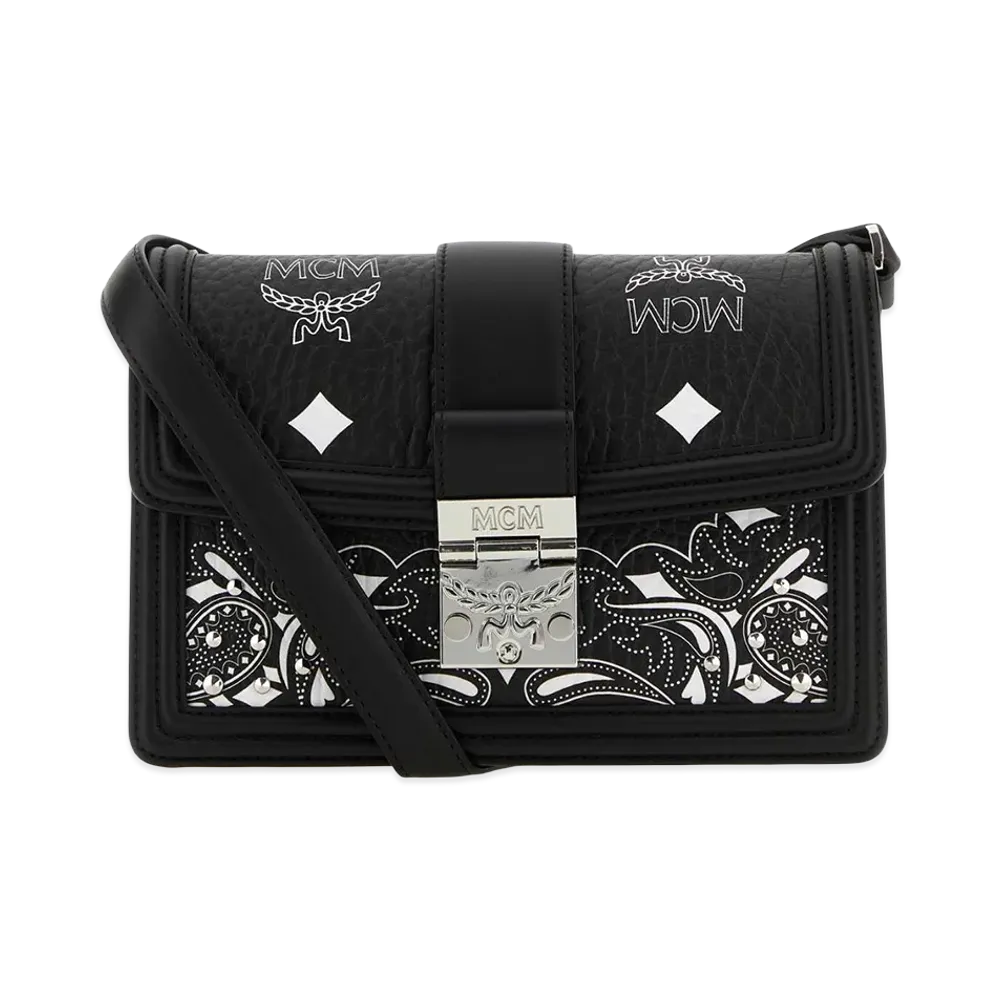 MCM Printed Canvas Small Tracy Shoulder Bag "Black"