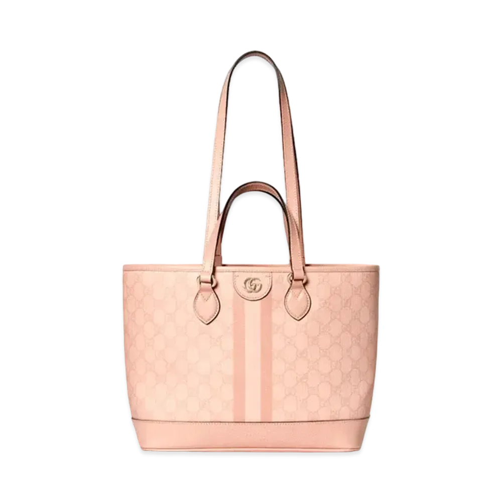GUCCI Ophidia Small Tote Bag GG Supreme Canvas "Dusty Pink"