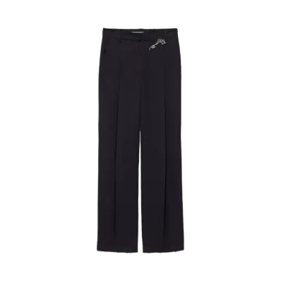PRADA Women's Old-Wash Gabardine Pants "Navy"