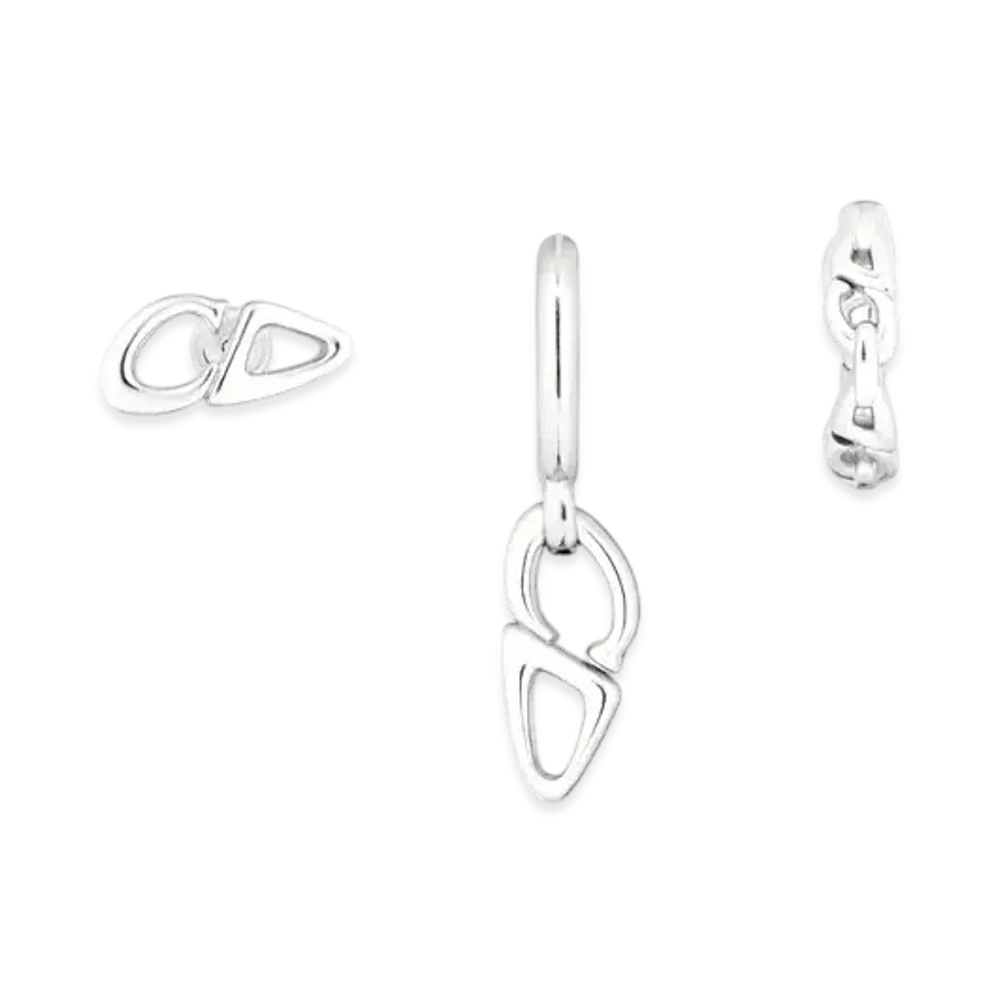 Dior CD30 Earrings Set Brass "Silver"