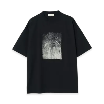 YOKE Embroidery Organic Cotton T-Shirt By Taro Mizutani "Black"