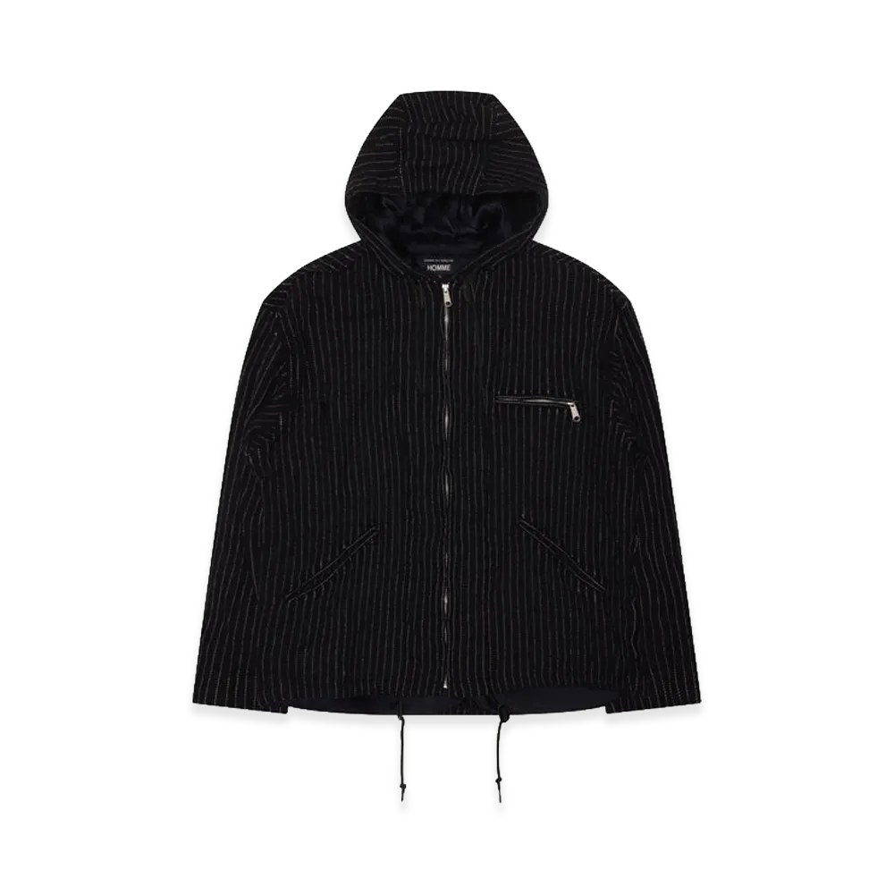 COMME des GARCONS HOMME Wool Serge Stripegarment Fulled Jackets "Navy/White"