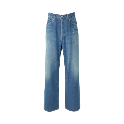 HYSTERIC GLAMOUR Wap Processing Baggy Straight Pants "Light Indigo Blue"