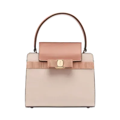 Salvatore Ferragamo Vara Bow Handbag (S) "New Blush/Mangiarotti Carrara"