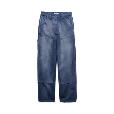 PRADA Women's Canvas Cargo Pants "Navy"