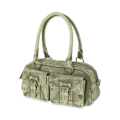 X-Girl Double Pocket Hand Bag "Olive"