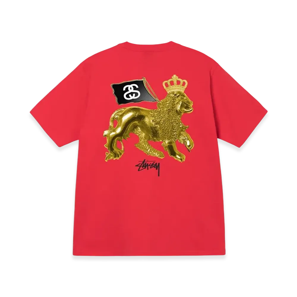 Stussy Gold Lion Tee "Red"