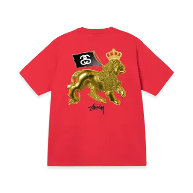 Stussy Gold Lion Tee "Red"