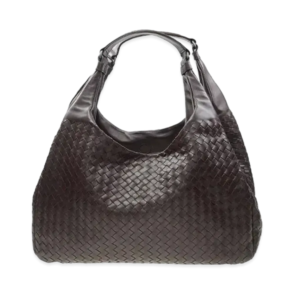 Bottega Veneta Lambskin Hand Bag "Dark Brown"