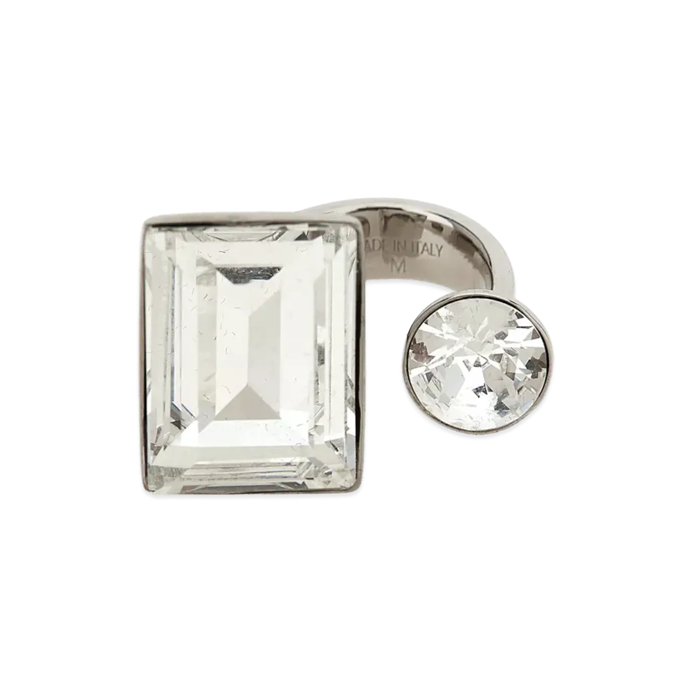 DRIES VAN NOTEN Women's Open Ring With Crystals "Silver"