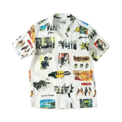 WACKO MARIA KINGSTON JAMAICA S / S HAWAIIAN SHIRT "White"