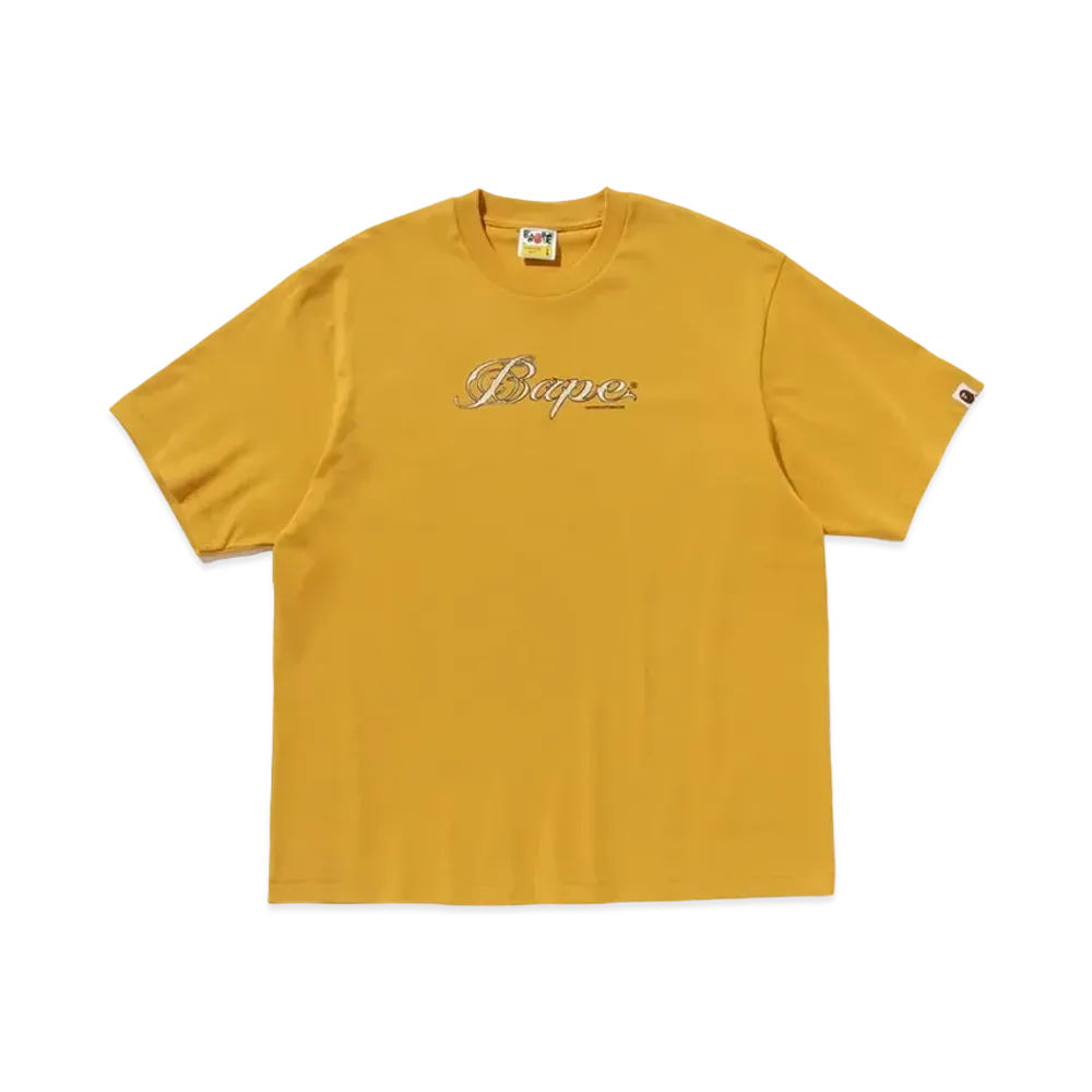 A BATHING APE Logo Relaxed Fit Tee "Yellow"