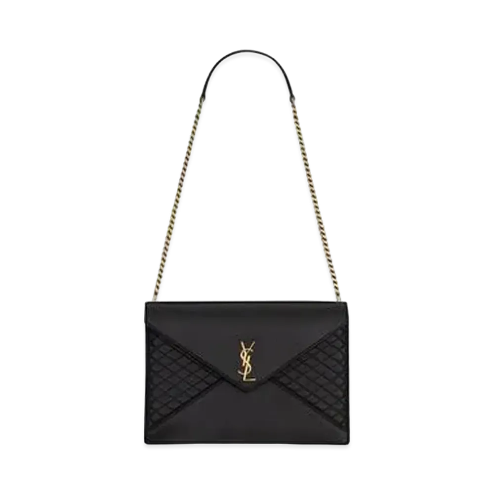 SAINT LAURENT Gaby Chain Bag In Quilted Lambskin "Black"