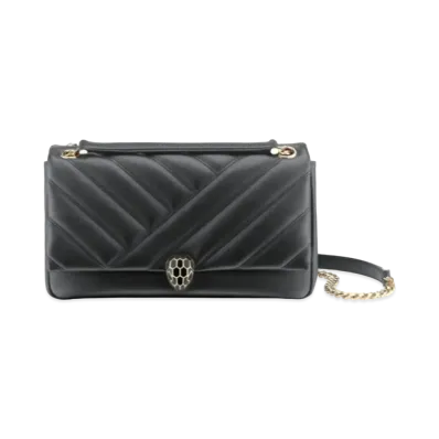 BVLGARI Serpenti Cabochon Shoulder Bag "Black"